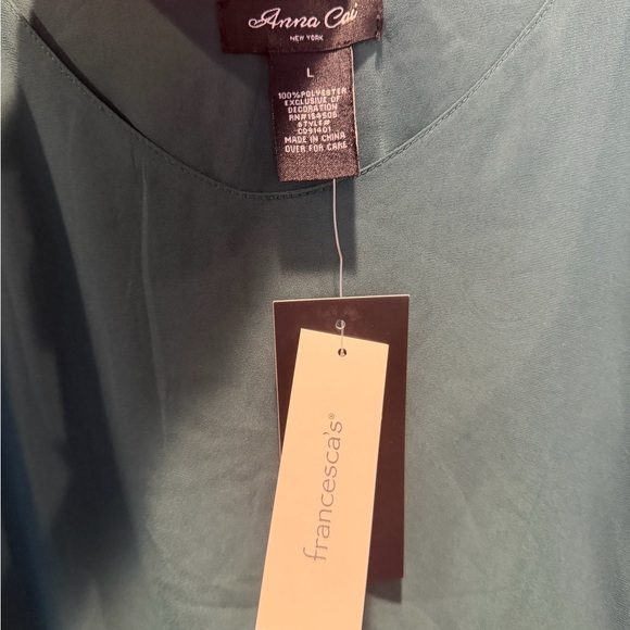 Francesca's Collections Green Mini Dress with Black Fringe - Picture 2 of 3